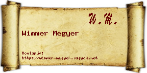 Wimmer Megyer névjegykártya